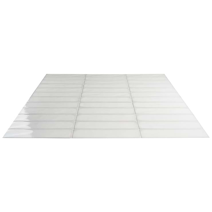 Stacy Garcia ArtBlock Bianco White 4x16 Glossy Porcelain Tile