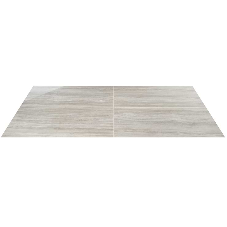 Nashville Gray 24x48 Travertine Look Polished Porcelain Tile