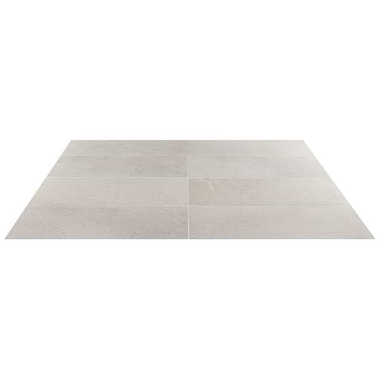 New Rock Perla White 12x24 Chiseled Limestone Look Matte Porcelain Tile 