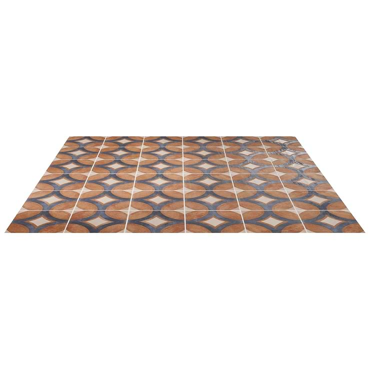 Angela Harris Mediterra Circles Terracotta 8x8 Matte Porcelain Tile