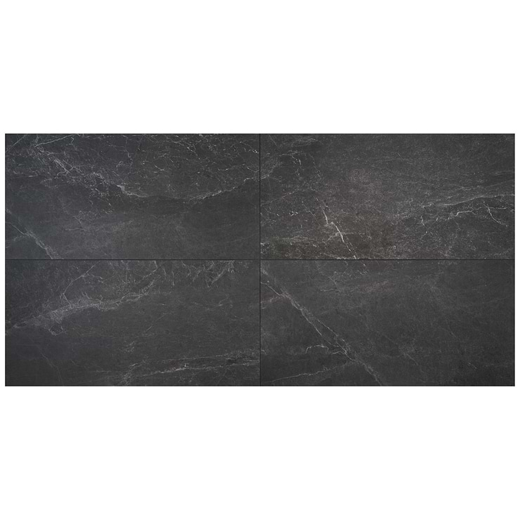 ZenTech Graphite Gray 24x48 Matte Porcelain Tile