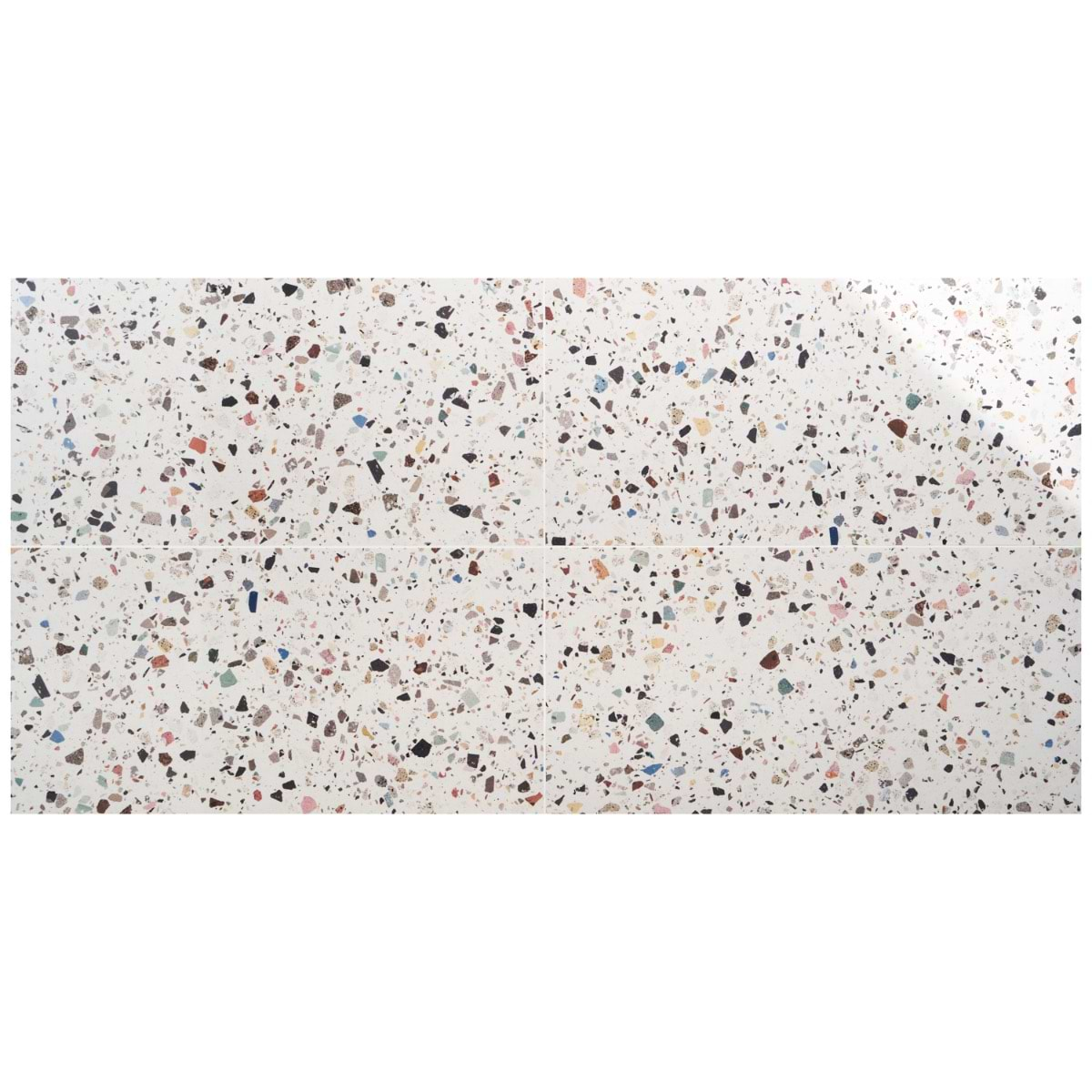 Sample-Bejeweled White Multicolor 24x48 Polished Porcelain Tile ...