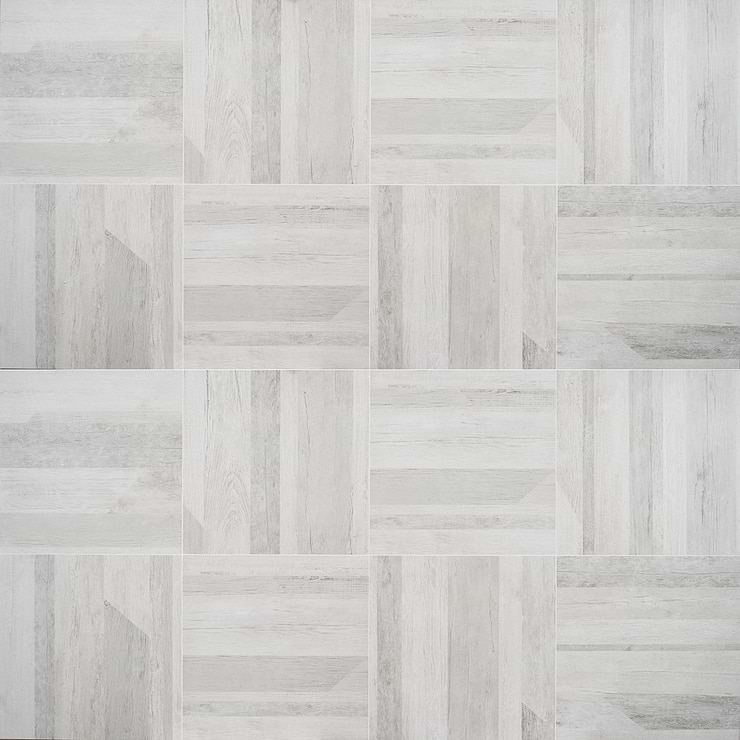 Caribou White 24x24 Matte Porcelain Wood Look Tile