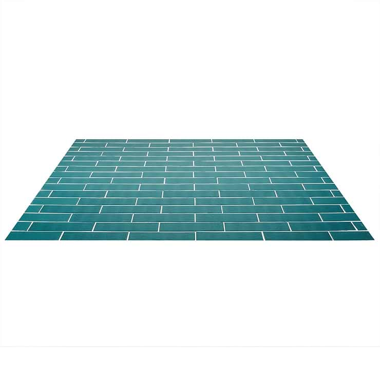 Disco-Kiln Teal Green 3x9 Polished Porcelain Subway Tile