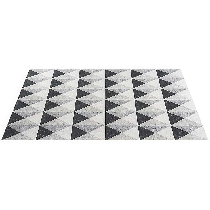 Art Geo by Elizabeth Sutton Terrazzo Deco Charcoal Gray 8x8 Matte Porcelain Tile