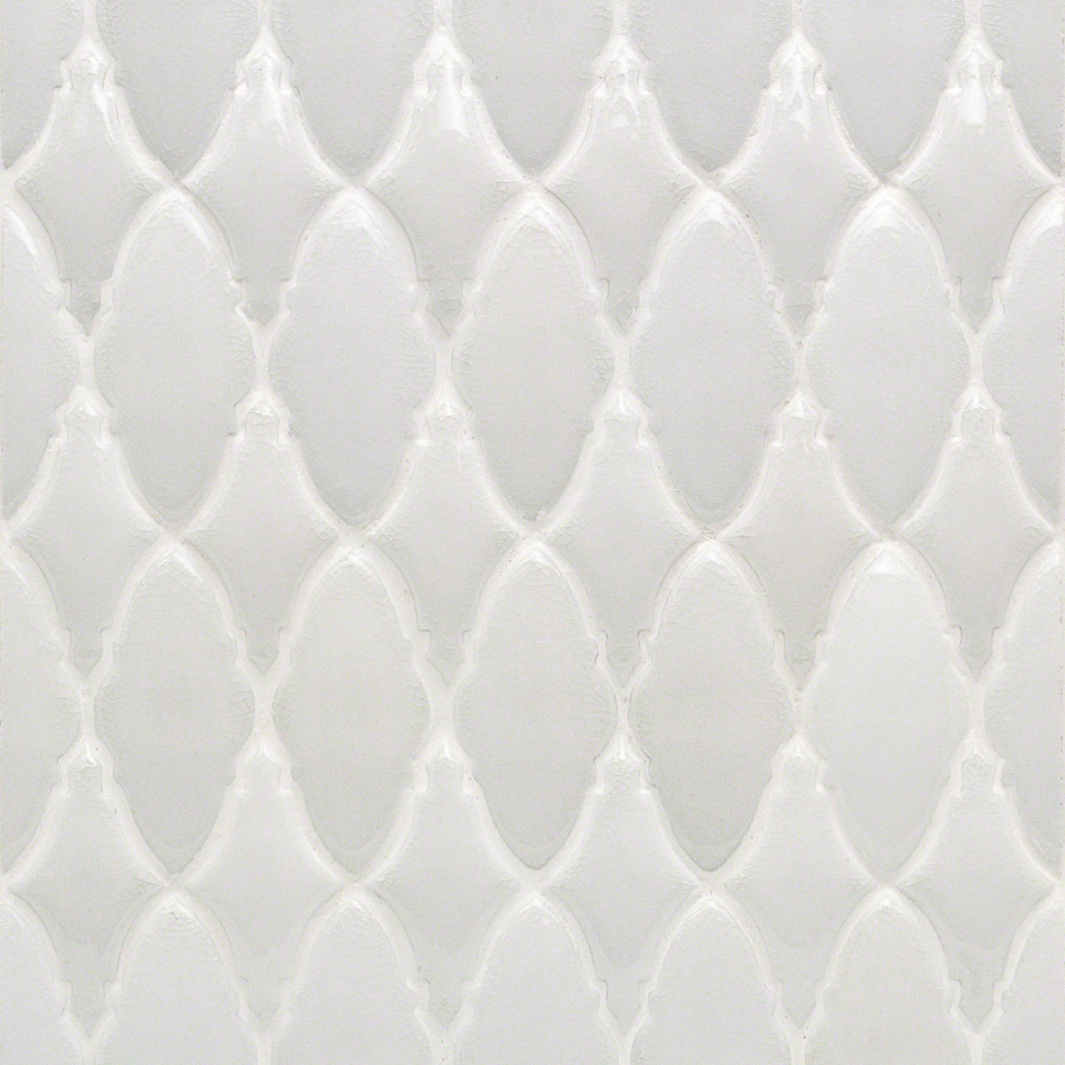 Nabi Valor Glacier White 2x4 Crackled Glossy Glass Mosaic Tile