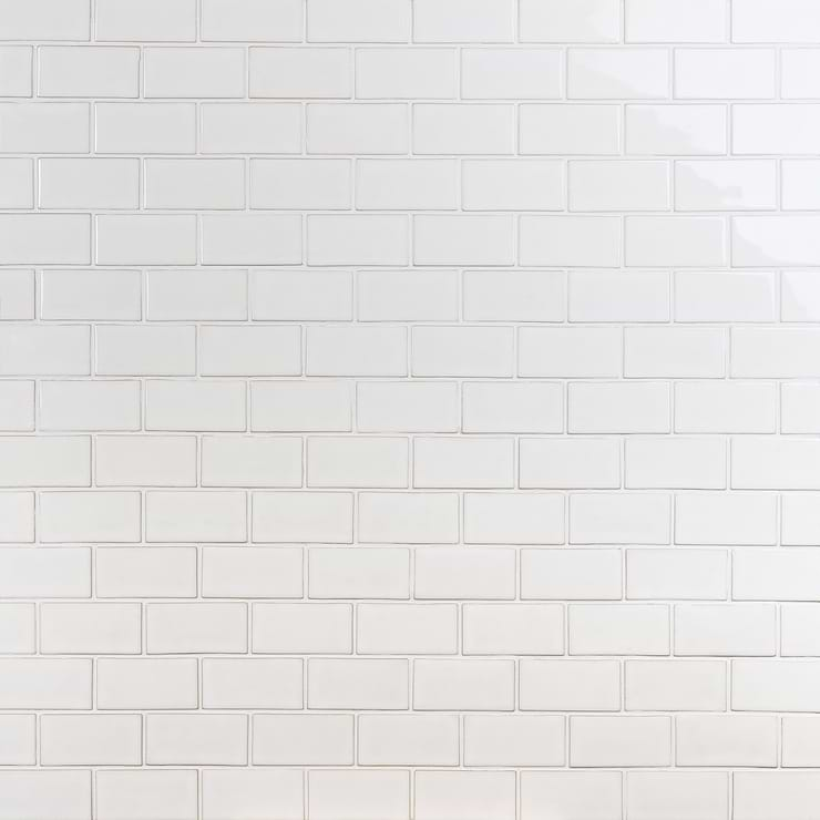 Nabi Subway Natural White 3x6 Glossy Glass Tile