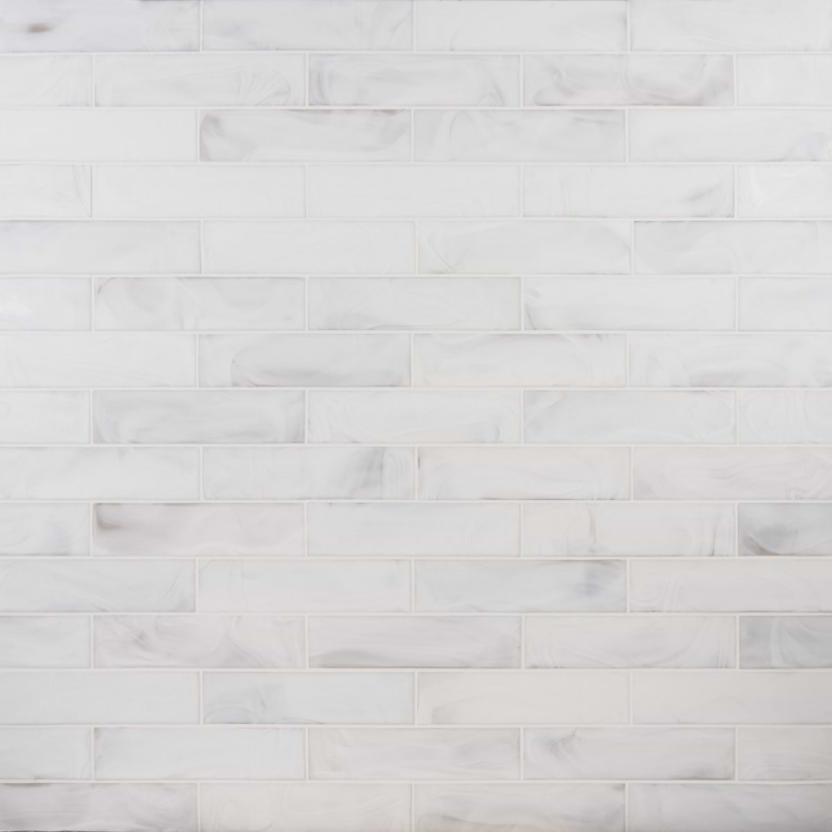 Alisa Cloud White 3x12 Frosted Subway Glass Tile 