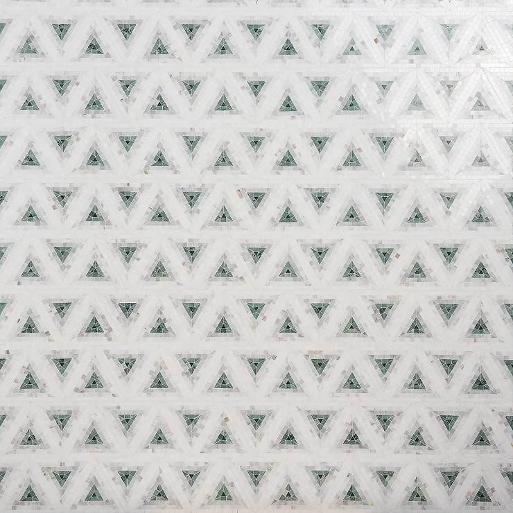 Ako Verde Green 5" Triangle Marble Micro Mosaic Tile