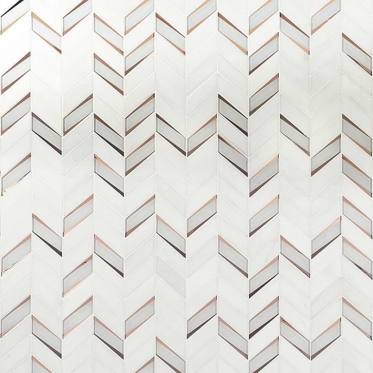 Kasol Golden 2x4 Marble and Mirrored Glass Polished Mosaic Tile