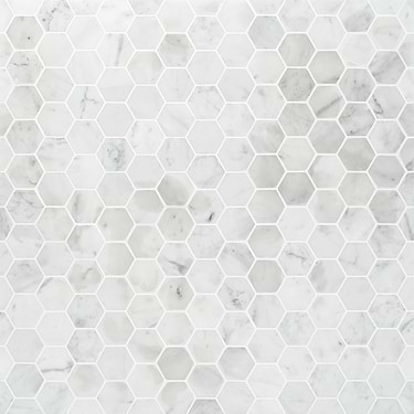 Sample-Carrara 2" Hexagon Polished Marble Mosaic Tile