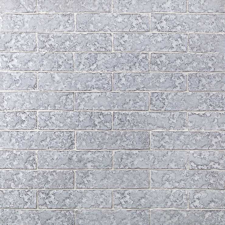 Easton Mesa White 2x8 Handmade Glazed Clay Brick Textured Subway Tile