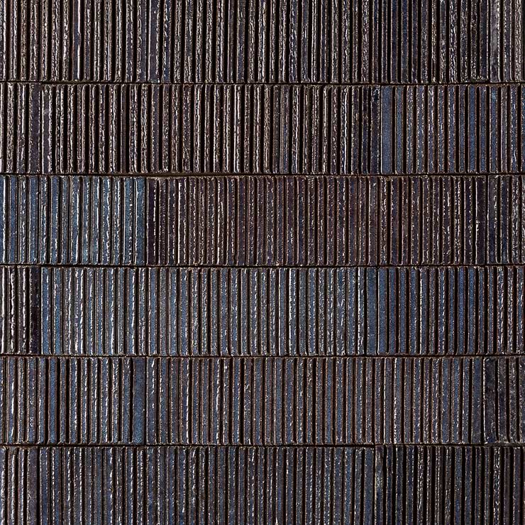 Easton Summit Denim Dark Blue 2x9 Handmade Textured Clay Brick Subway Tile