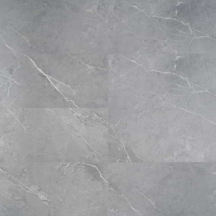 Optoro Chauny Marble Medium Gray 28mil Wear Layer Rigid Core Click 12x24 Luxury Vinyl Tile