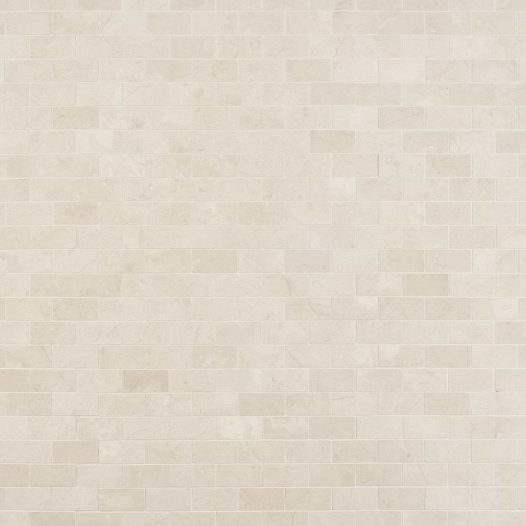 Aero Cream Light Beige 1x2 Polished Limestone Mosaic Tile