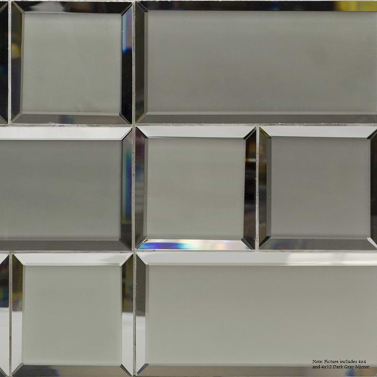 Disco-Dark Gray Beveled 4x4 Mirror Tile