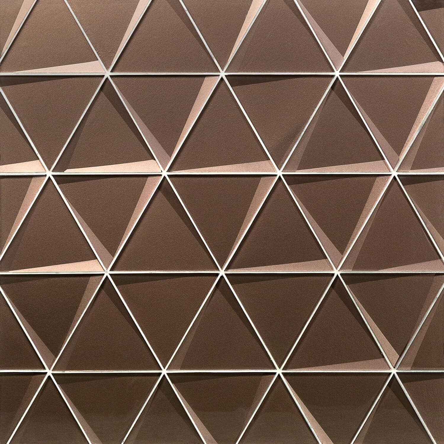 Remington Triangles Bronze 6” 3D Glass Tile