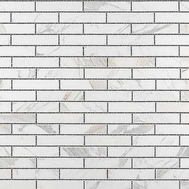 New Palm Beach White Brick Polished 3x12" Marble Mosaic by Krista Watterworth