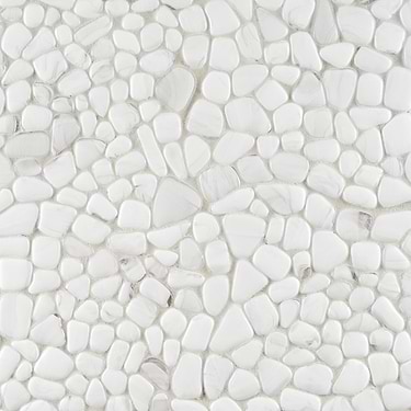 Riverglass  White Frosted Glass Mosaic - Sample