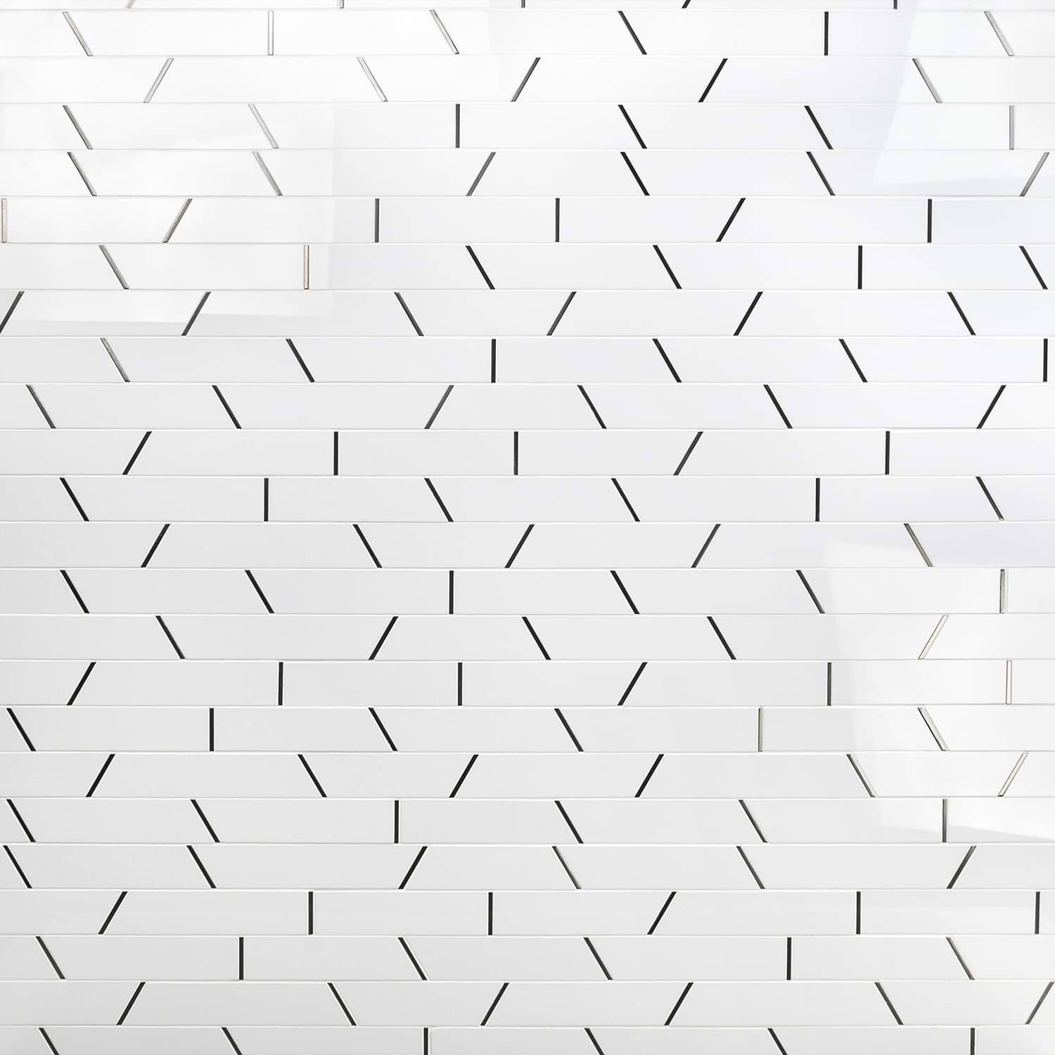 Matrix White Trapezoid Steel and Nanoglass Mosaic Tile