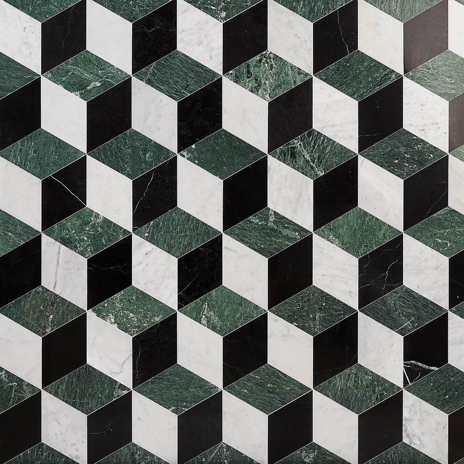 Havasar Verde Green 8x9 Polished Marble Mosaic Tile