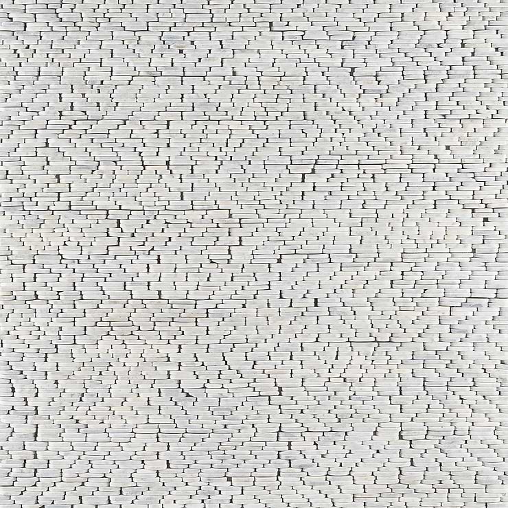 Nature Stacked Carrara Marble Honed Mosaic Tile
