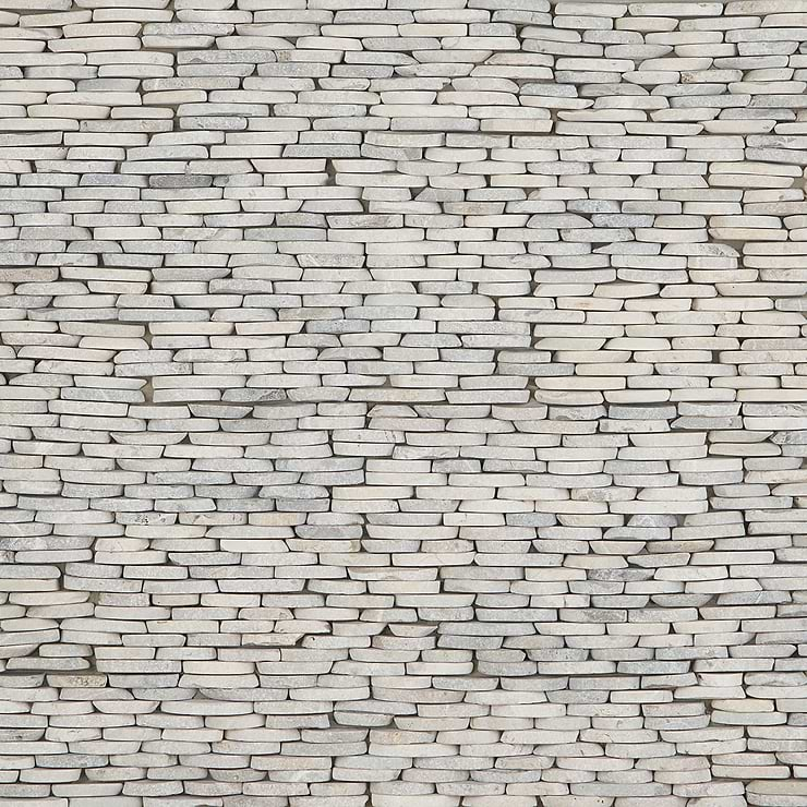 Nature Gray Stacked Pebble Mosaic