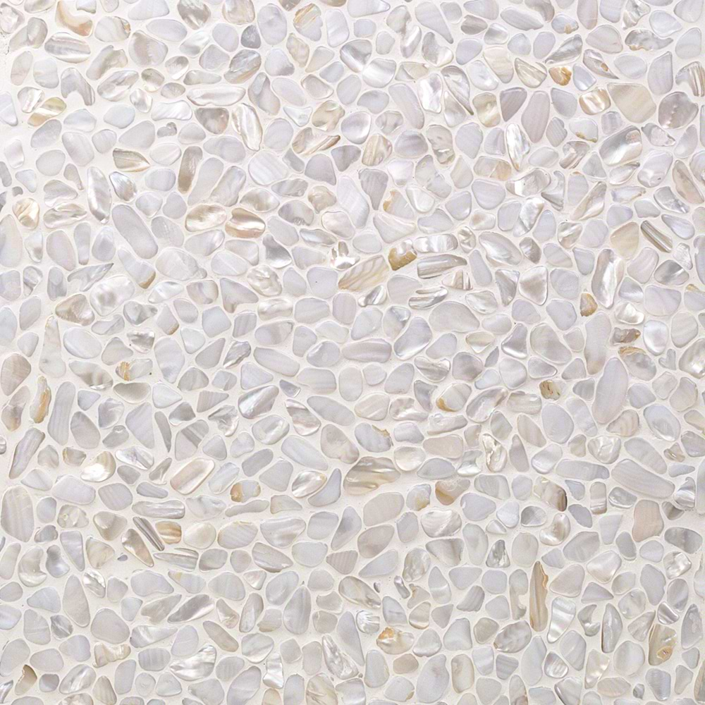 Oyster White Pearl Pebble Polished Mosaic Tile