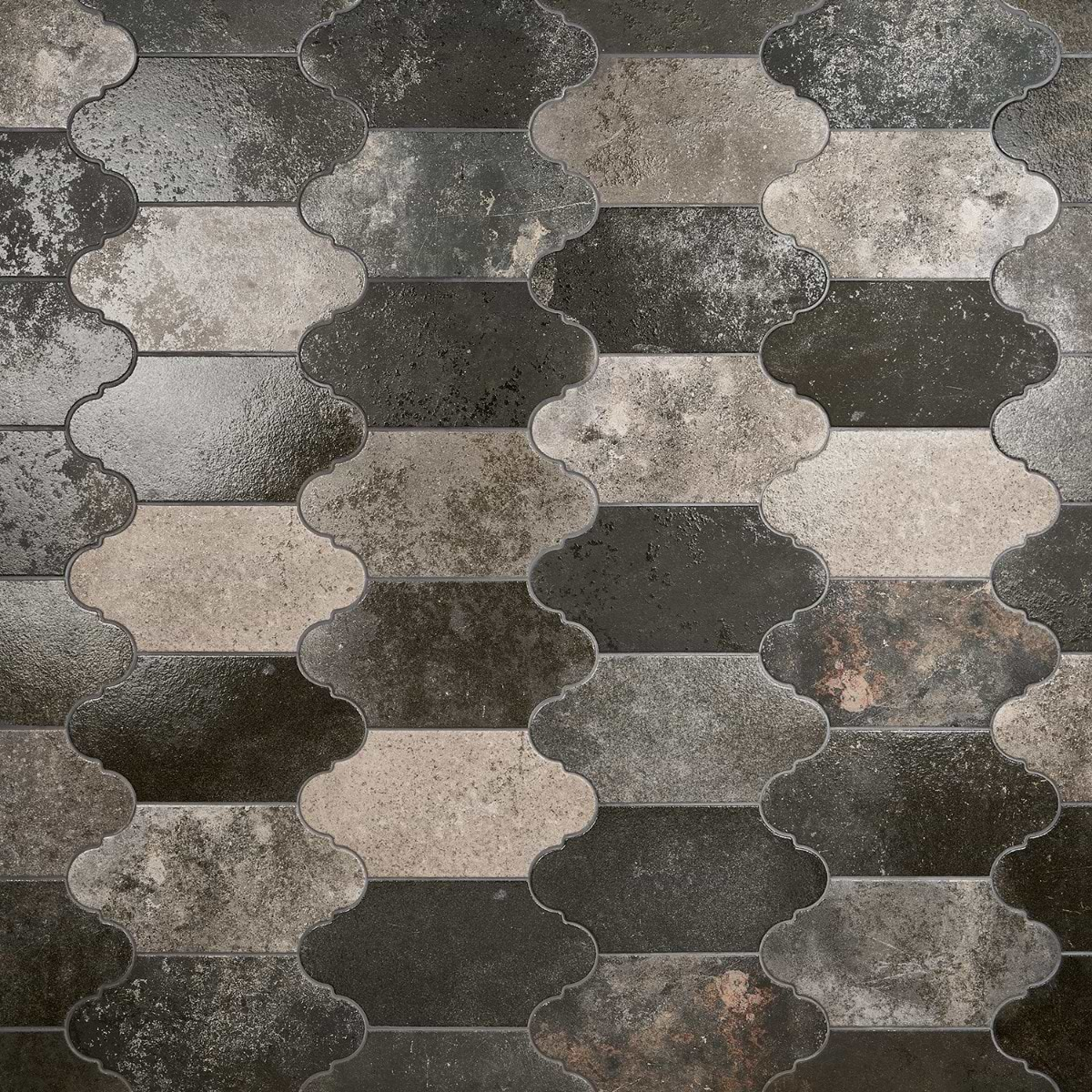 Adorno Arabesque Magma Mixed Gray 6x10 Semi-Polished Porcelain Tile