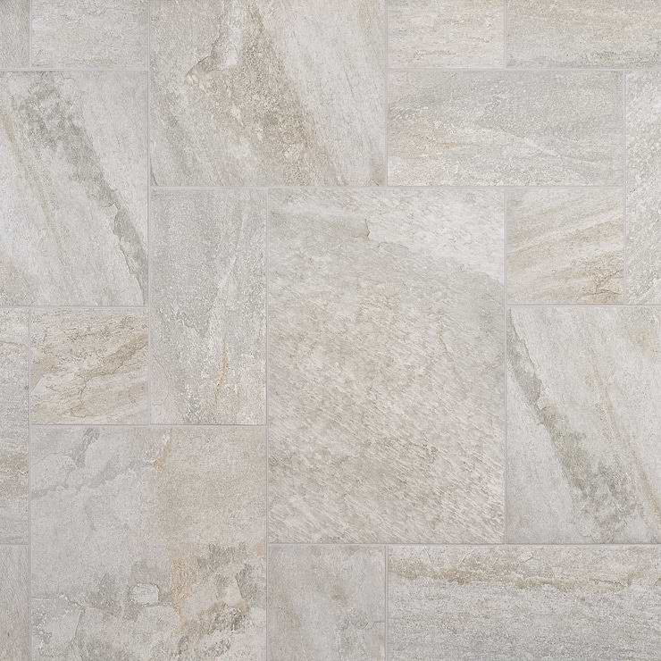 Shala Smoke White French Pattern Matte Porcelain Tile