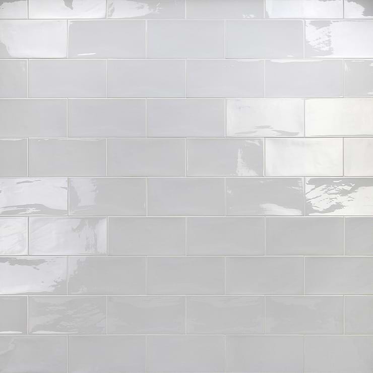 Aruba Pearl Gray 5x10 Polished Ceramic Subway Wall Tile