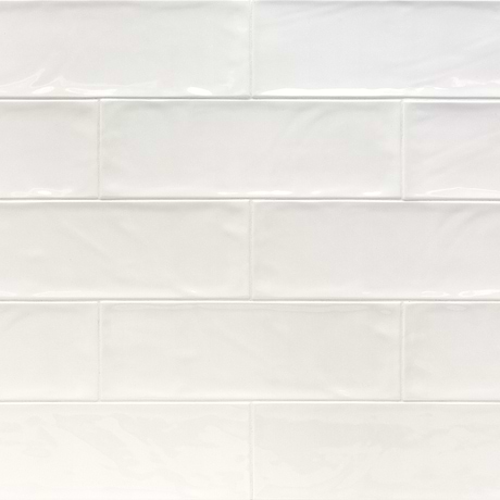 Santa Monica White 4x12 Polished Ceramic Subway Tile - Sample