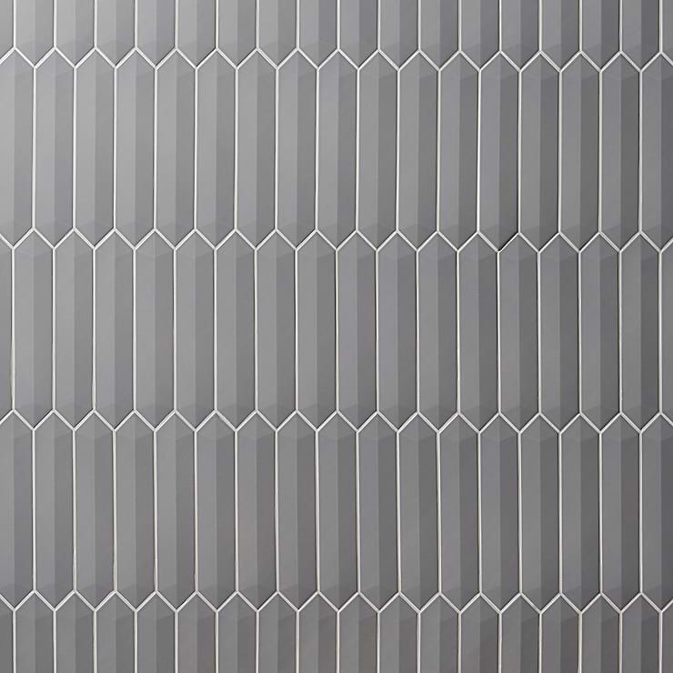 Disco-Kent Gray 3x12 Contour 3D Picket Polished Ceramic Wall Tile