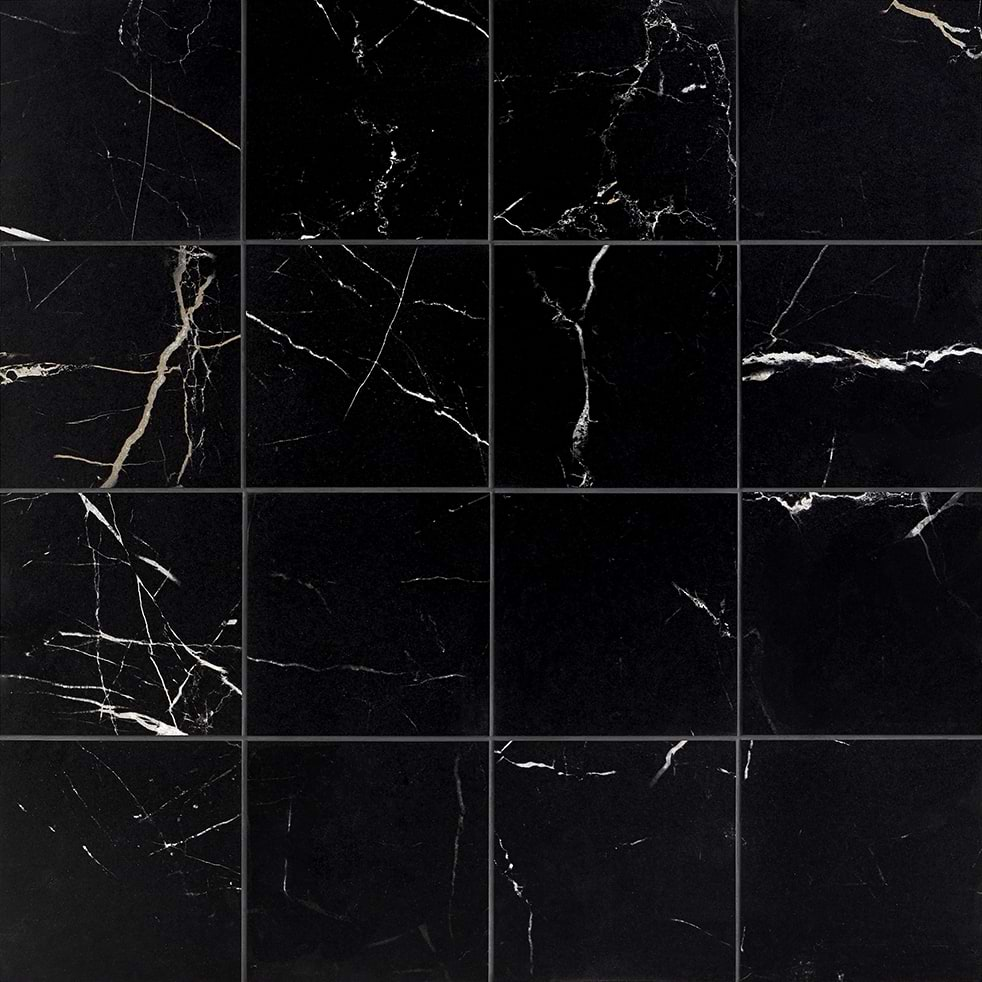 Marble Tech Port Laurent 6x6 Matte Nero Marquina Look Porcelain Tile