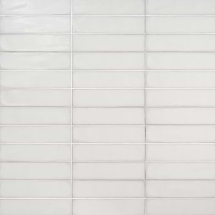 Stacy Garcia ArtBlock Bianco White 4x16 Glossy Porcelain Tile