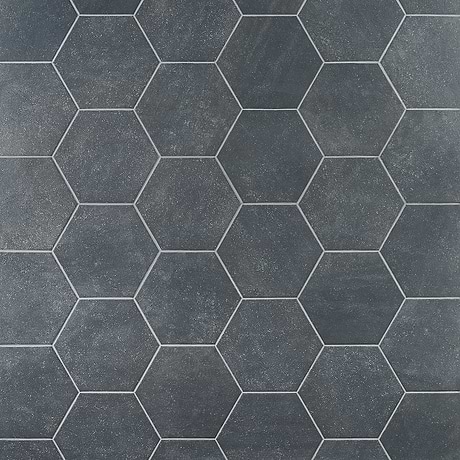 Texstone Antracita Dark Gray 9" Hexagon Matte Porcelain Tile