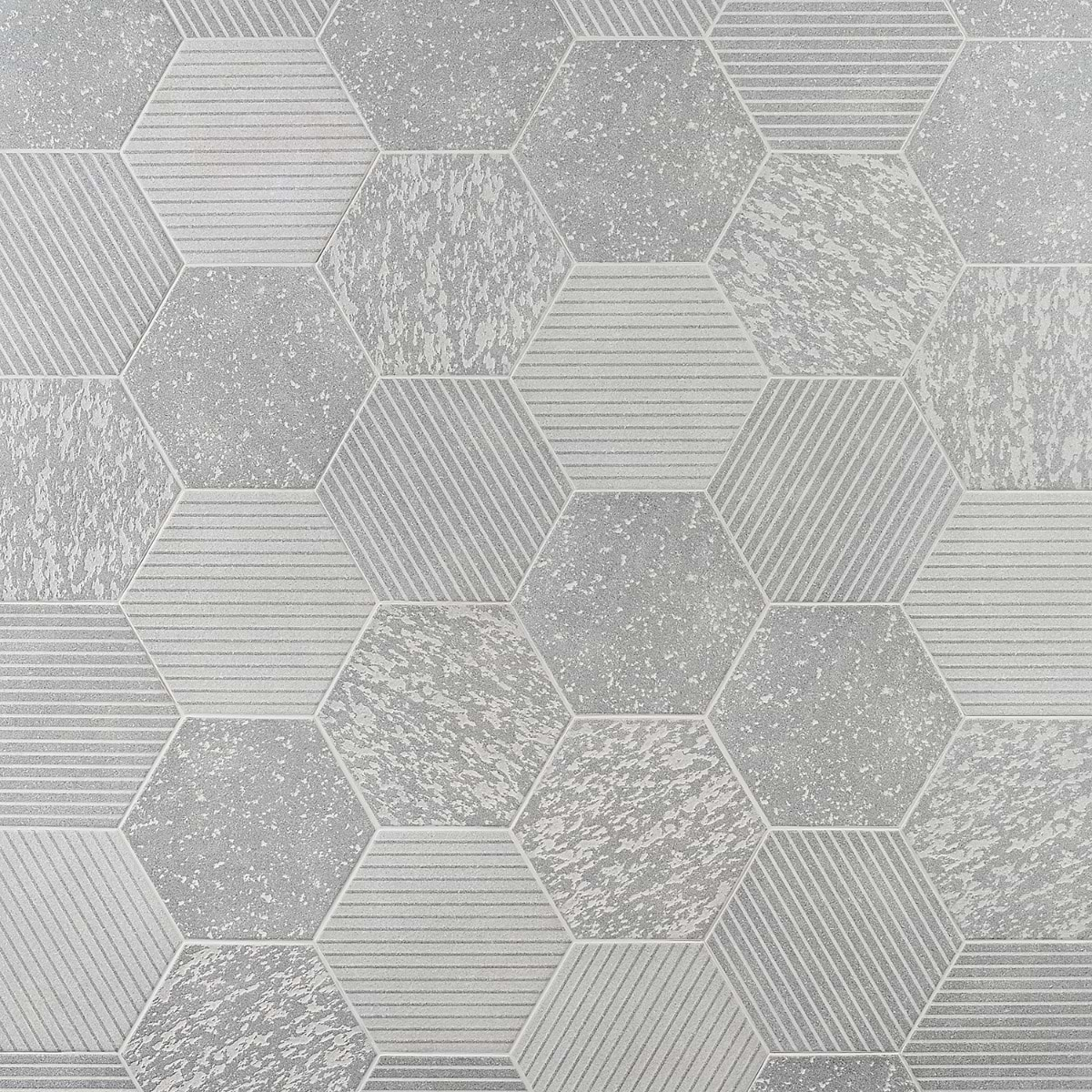 Texstone Deco Gris Gray 9" Matte Porcelain Hexagon Tile