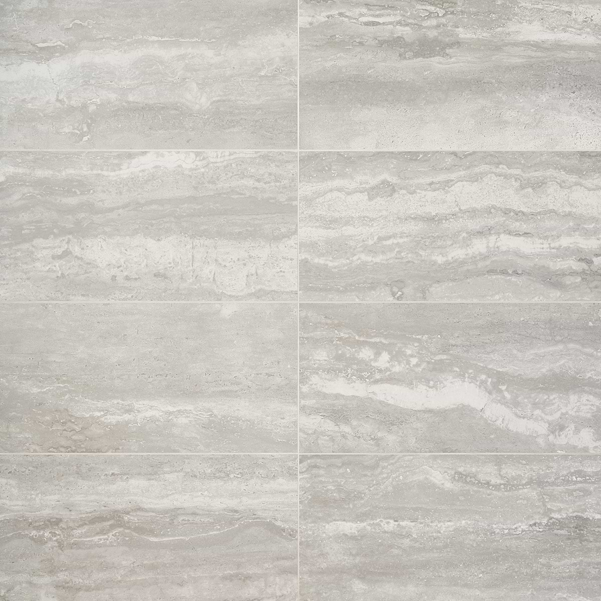 Basic Travertine Silver 12x24 Matte Porcelain Tile