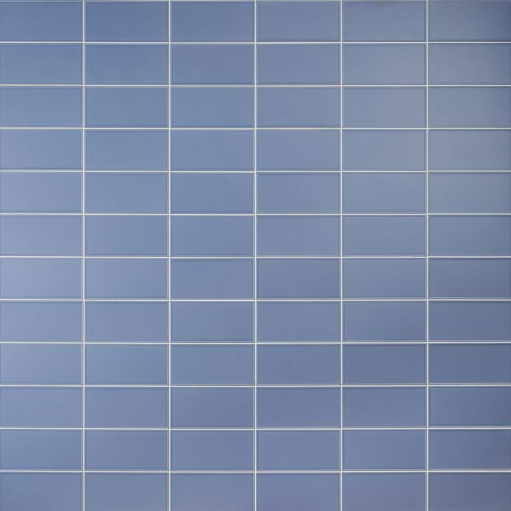 Stacy Garcia Maddox Frame Azul 4x8 Matte Ceramic Subway Tile