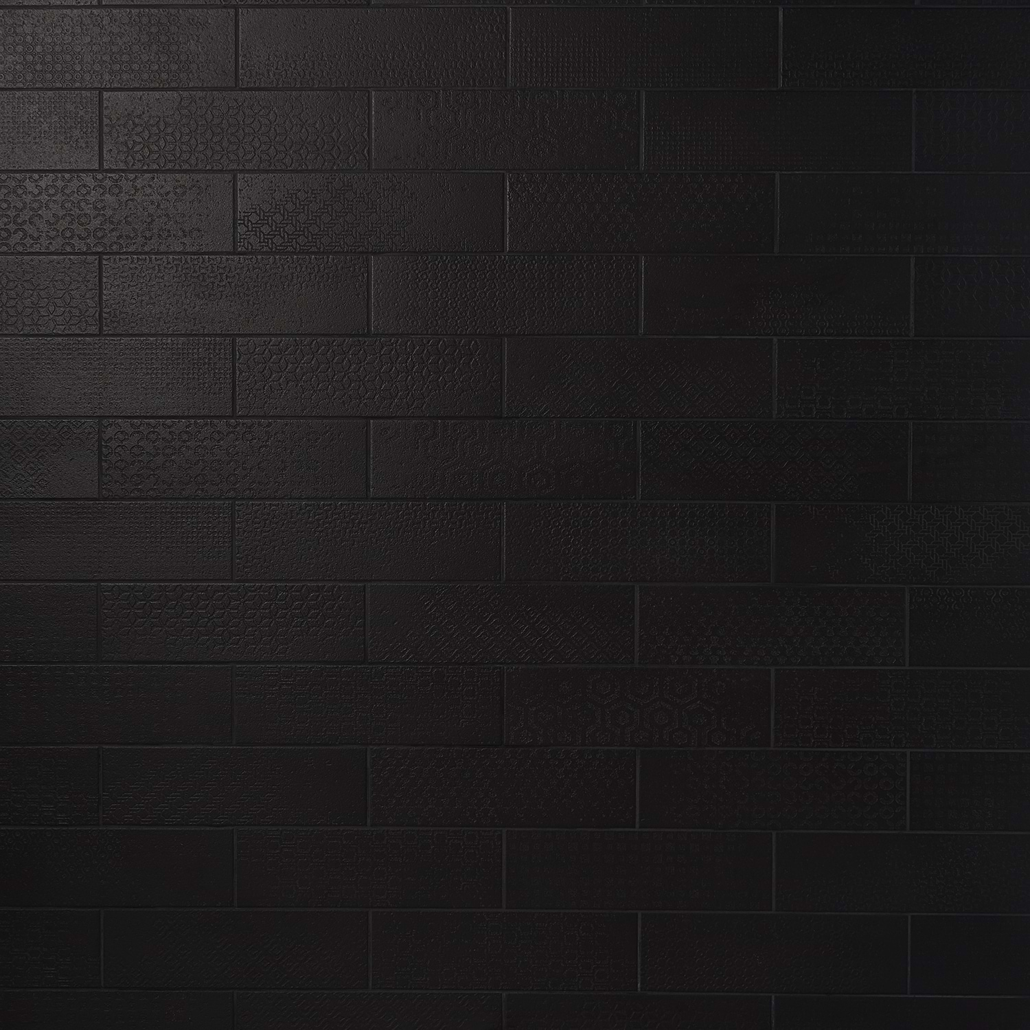 Tessuto Carbone Charcoal Black 4x12 Porcelain Matte Subway Tile