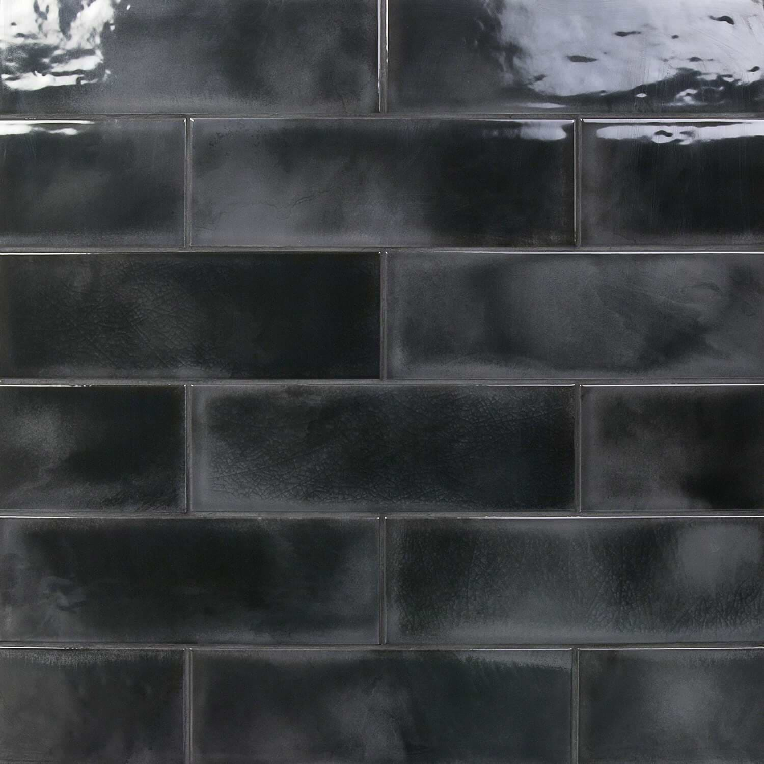 Diesel Camp Smoke Black 4x12 Glossy Ceramic Subway Tile