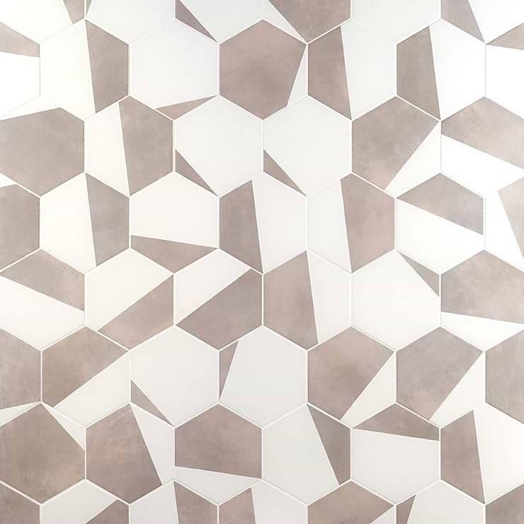 HexArt Pop Gris 8" Hexagon Matte Porcelain Tile