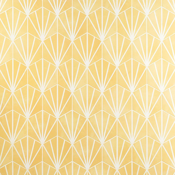 HexArt Deco Yellow 8" Hexagon Matte Porcelain Tile