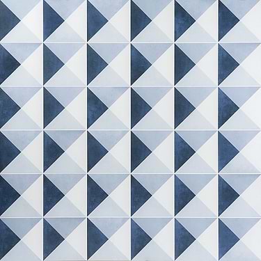 Art Geo  Cement Deco Blue 8x8 Matte Porcelain Tile by Elizabeth Sutton - Sample