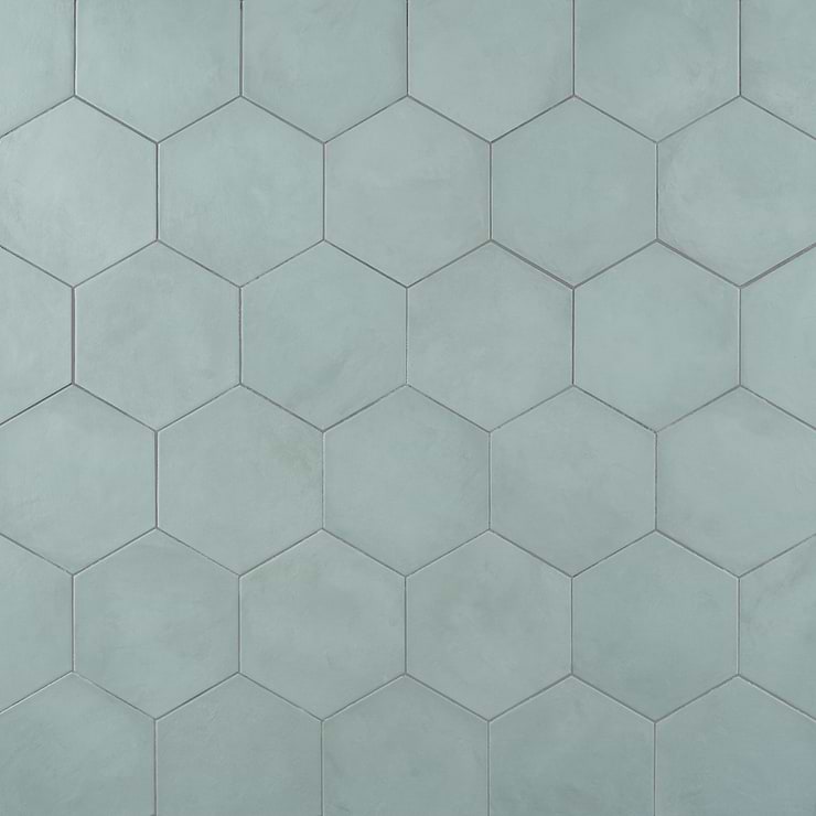 Ava Green Cielo 8" Hexagon Matte Porcelain Tile