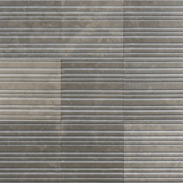 Disco-Barcode by Michael Habachy Entero Nova Gray 8x8 Textured 3D Honed Marble Tile