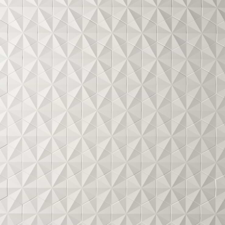 Zeal Ogassian 3D 6" Hexagon White Matte Porcelain Tile