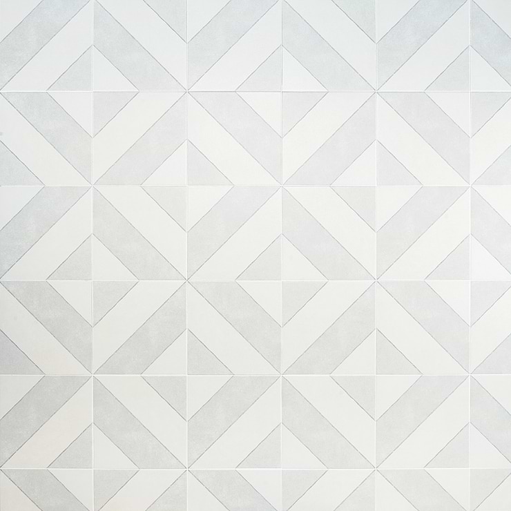 Auteur Diagonals Kaleidoscope Ash Gray 9x9 Matte Porcelain Tile