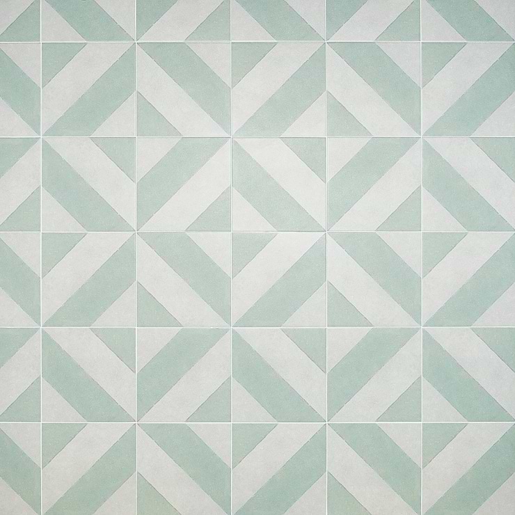 Auteur Diagonals Kaleidoscope Sage Green 9x9 Matte Porcelain Tile