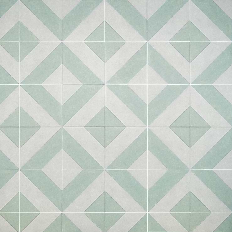 Auteur Diagonals Sage 9x9 Porcelain Tile: Pattern 2 